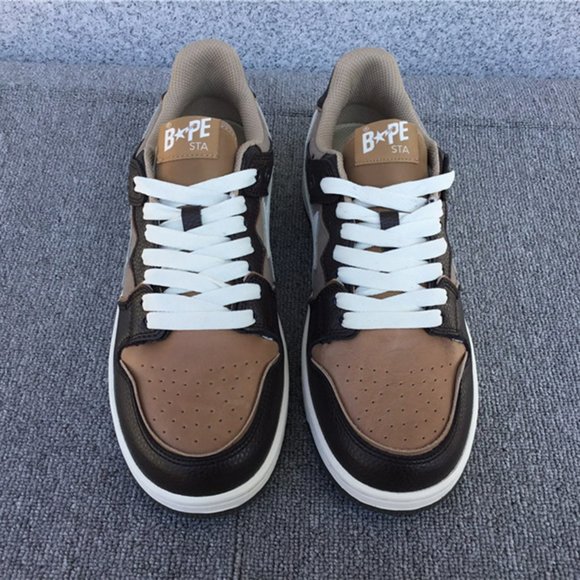 A Bathing Ape Bape SK8 Sta Brown Ivory Sneakers - Picture 7 of 10